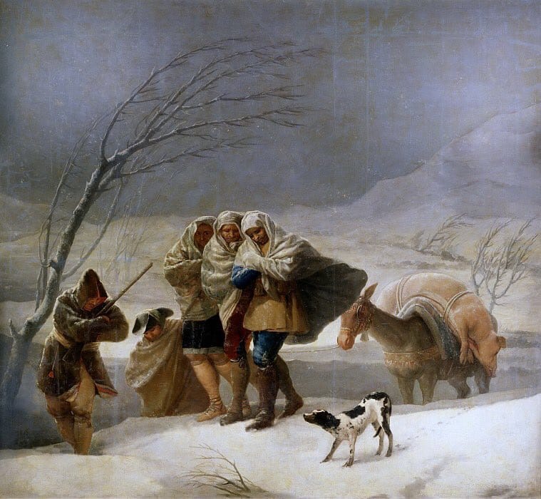 La Nevada o el Invierno, Francisco de Goya, 1786. Madrid, Museo del Prado.